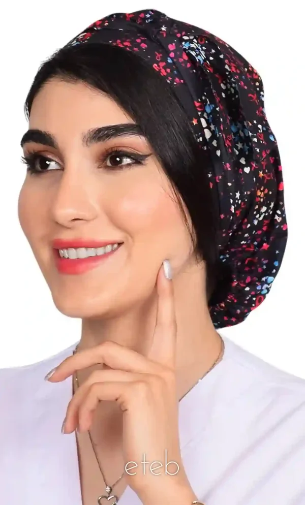 کلاه گره ای حجاب طرحدار ICS6183