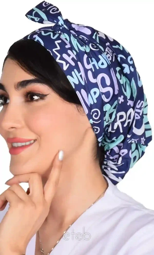 کلاه گره ای حجاب طرحدار ICS6184