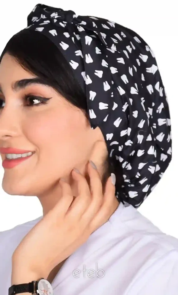 کلاه گره ای حجاب طرحدار ICS6187