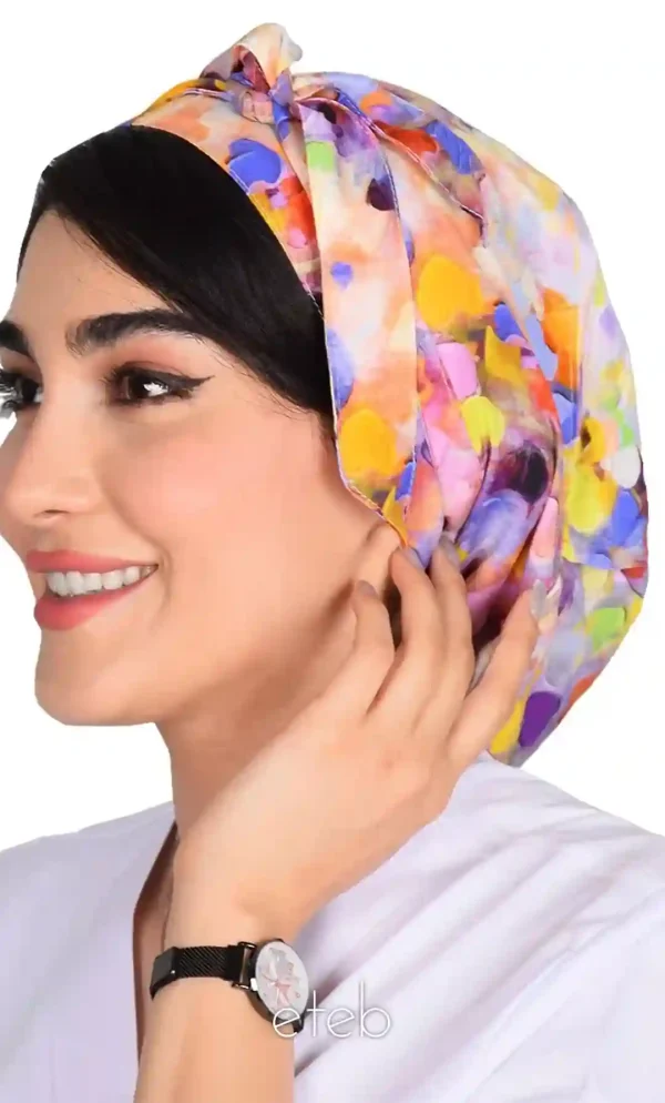 کلاه گره ای حجاب طرحدار ICS6189