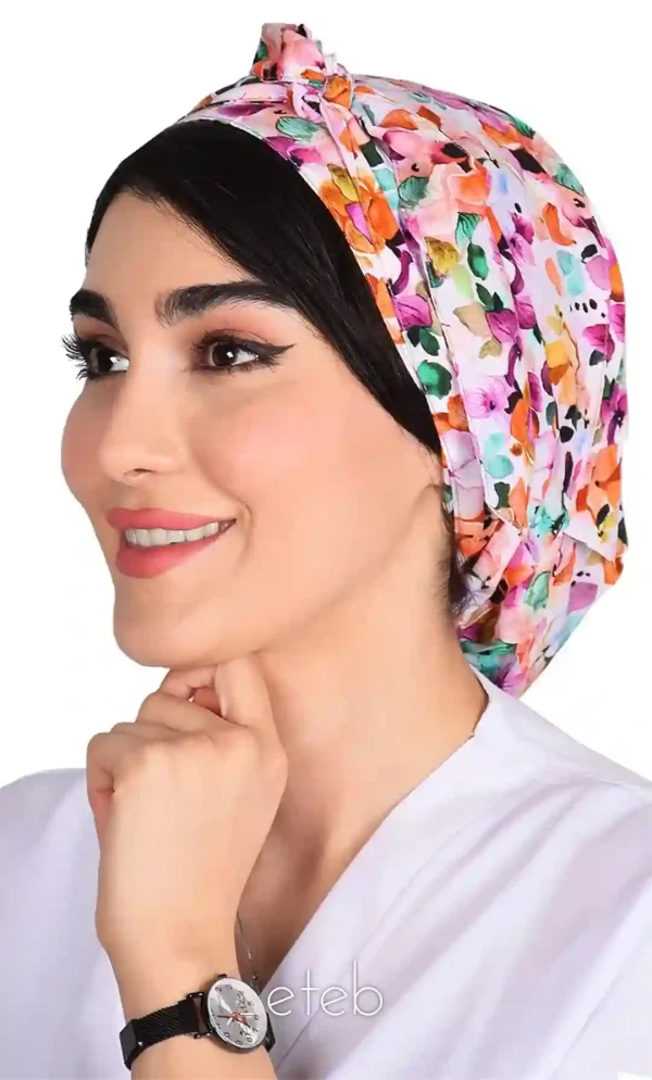 کلاه گره ای حجاب طرحدار ICS6200