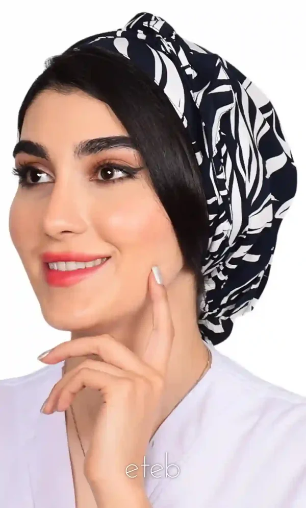 کلاه گره ای حجاب طرحدار ICS6152