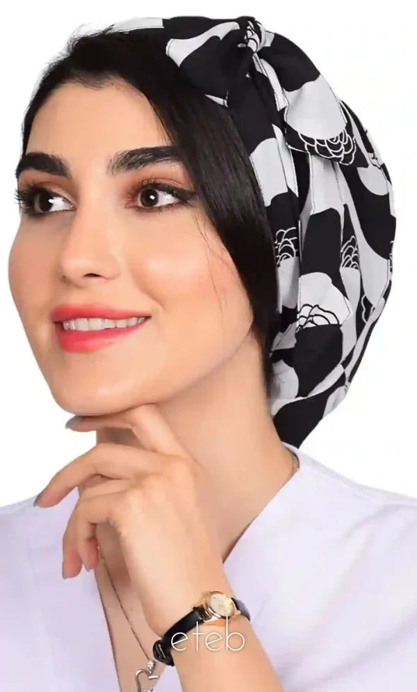 کلاه گره ای حجاب طرحدار ICS6153