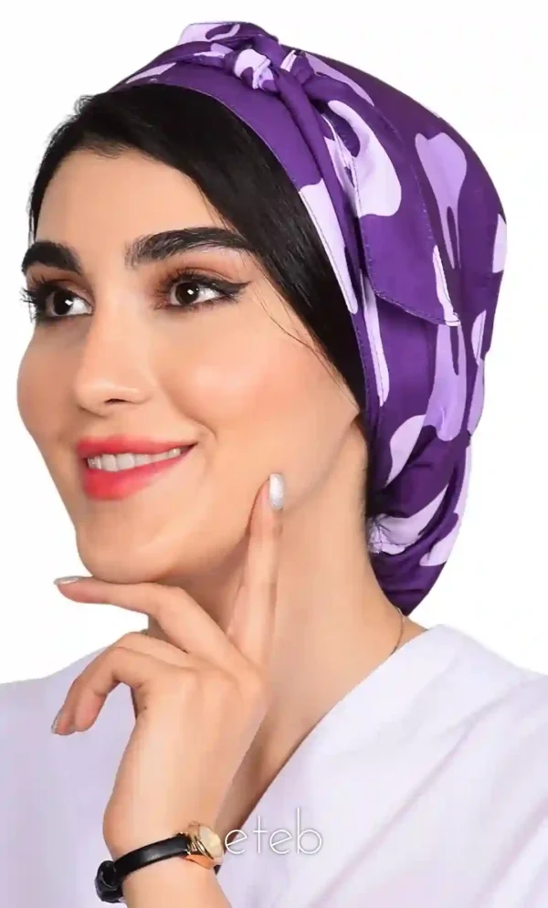 کلاه گره ای حجاب طرحدار ICS6164