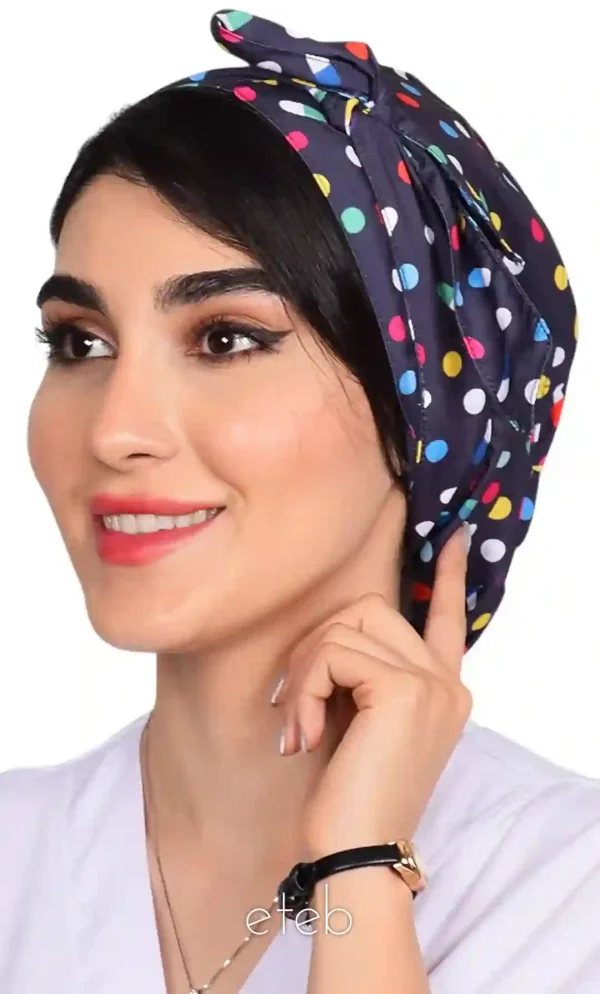 کلاه گره ای حجاب طرحدار ICS6170