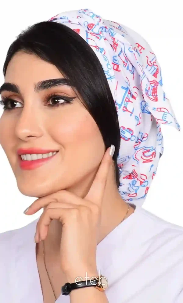 کلاه گره ای حجاب طرحدار ICS6171
