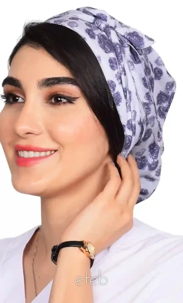 کلاه گره ای حجاب طرحدار ICS6194