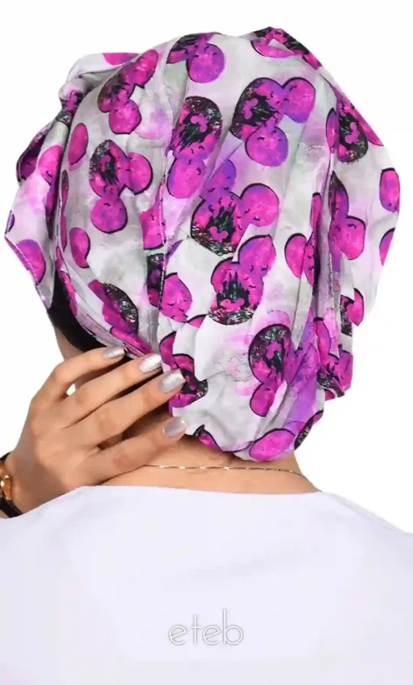 کلاه گره ای حجاب طرحدار ICS6196