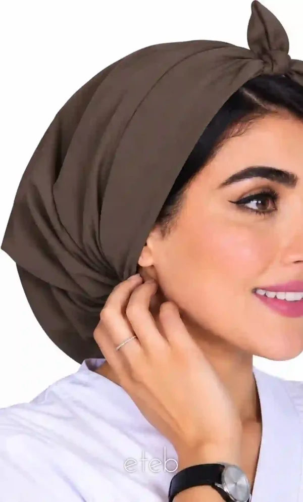کلاه گره ای حجاب موکا