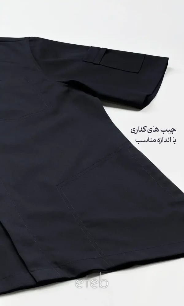 اسکراب شلوار ایزیلو یقه ایستاده سورمه ای