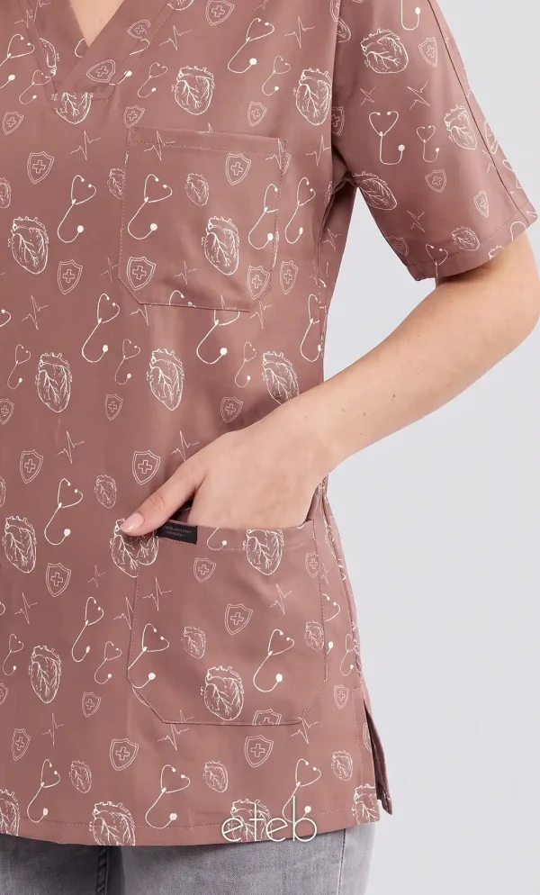 اسکراب طرحدار مدیکال قهوه ای